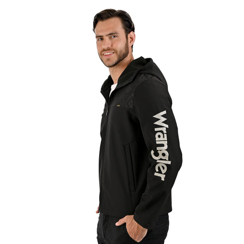 WRANGLER Chamarra negra Outdoor para Caballero con Capucha.